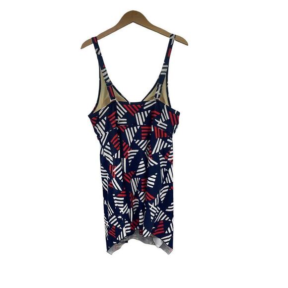 Denim & Co Beach Swim Dress One Piece Red White Blue Patriotic Womens 12 - Picture 6 of 8